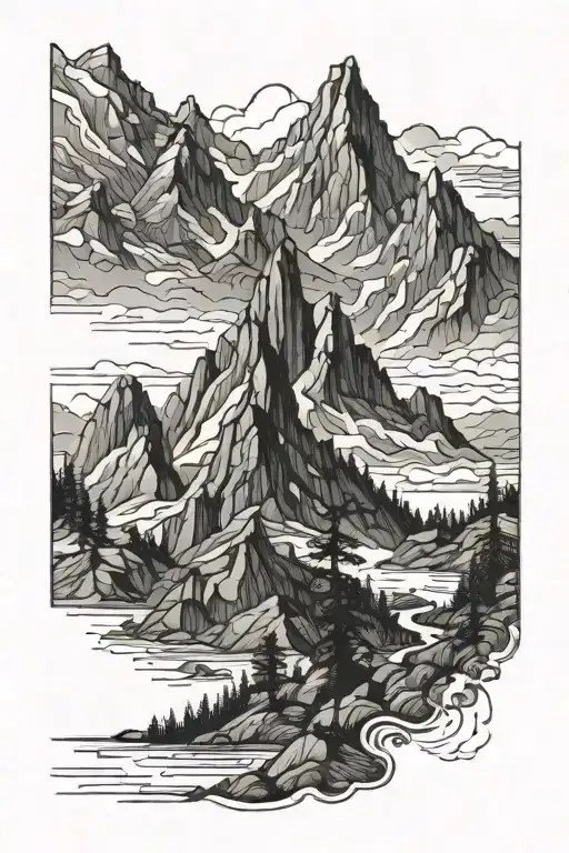 Detailed Mountain Scene
