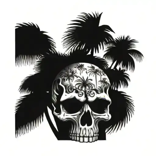 Skull With Palm Trees Through Eyes