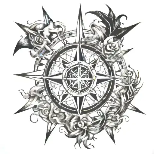 Wind Rose And Astrological Sign Sagittarius