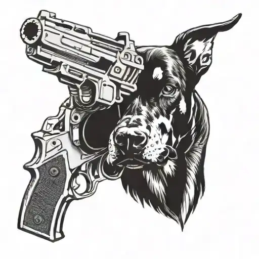 Doberman With A Gun