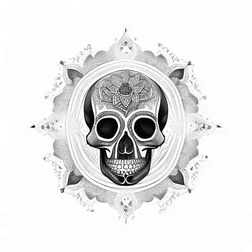 Mandala Skull For Men Shin