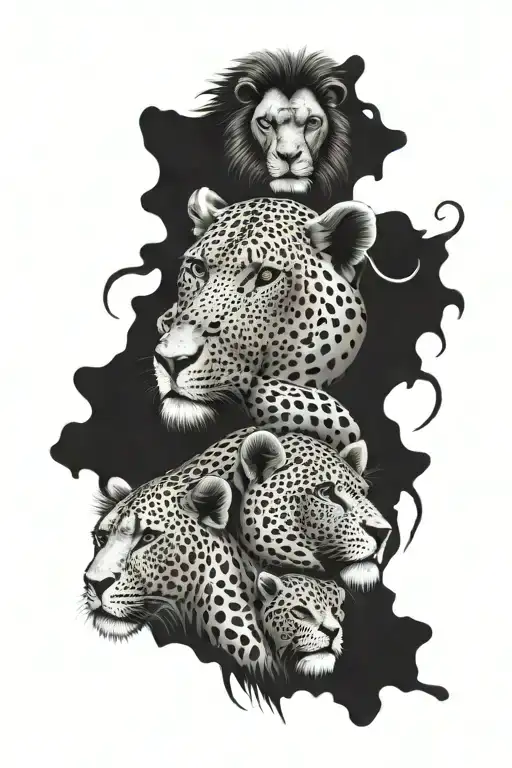 Elephant Cheetah Chimpanzee And Lion