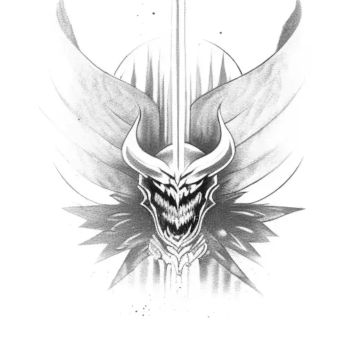 Dark Manly Demon With Wings