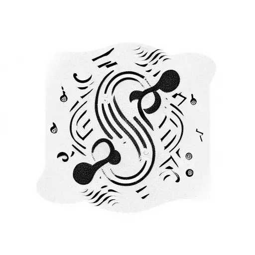 A Wave Pattern That Transitions Into A Music Staff With Notes Floating On Top