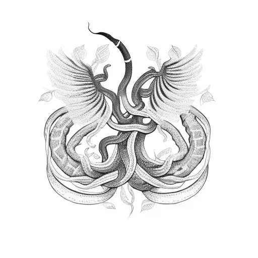 A Cobra Intertwined With A Vine That Spells Out The Word 'Family'