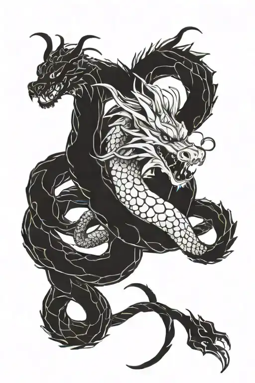 Dragon And Snake Intertwined