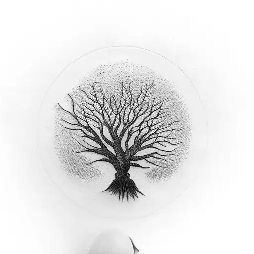 Tree With Its Roots On The Finger