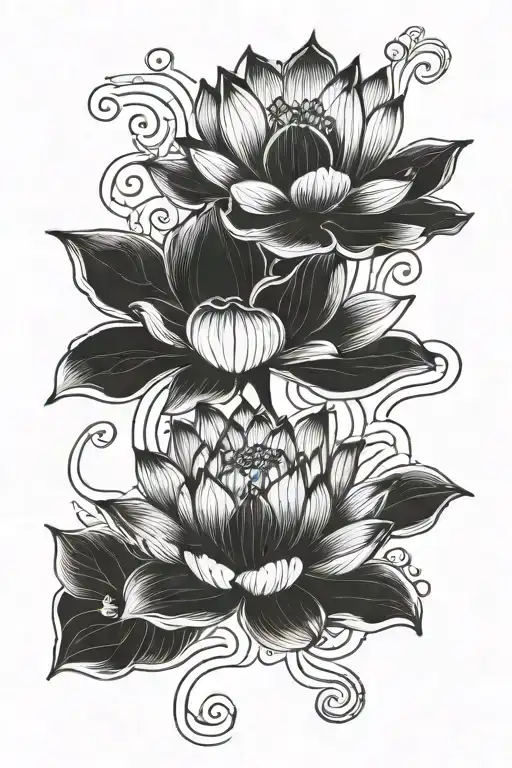 Unalome With Lotus Flower