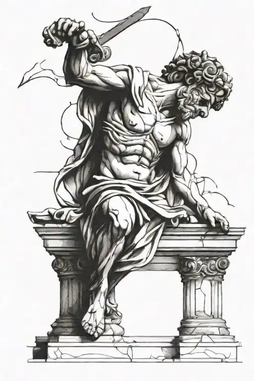 Marble Roman Statue Broken