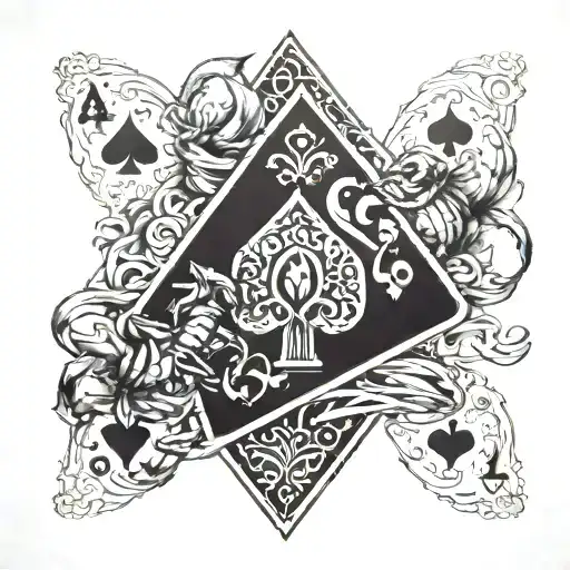 7 Of Spades And 2 Of Diamonds And A Scorpion Crawling