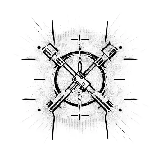 A Gun Wrapped In Barbed Wire With A Banner That Says 'Never Surrender'