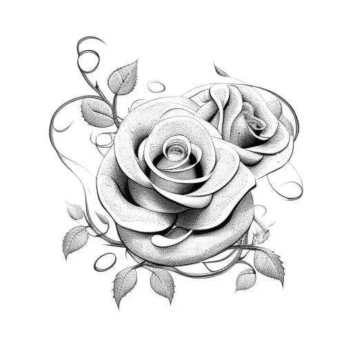 A Back Tattoo Design With A Rose Vine Crossing A Woman's Back With A Blade On The Spine