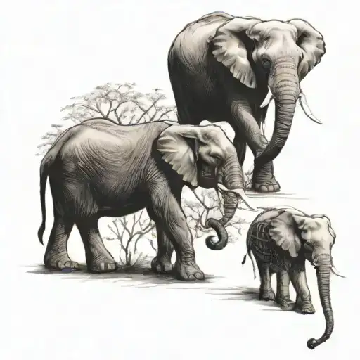 Elephant Familys And Roman Numerals