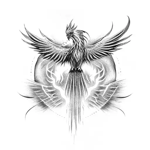 Phoenix Rebirth From Ashes On Chest