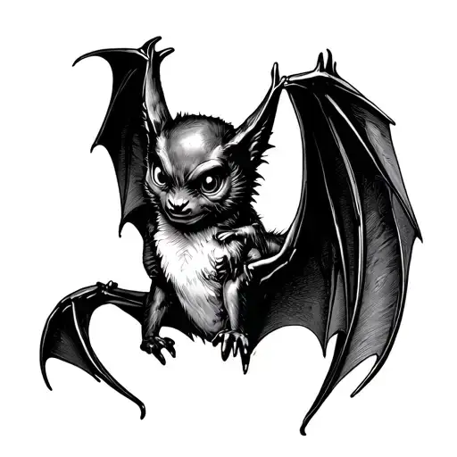Bat With Wings Spread Wide