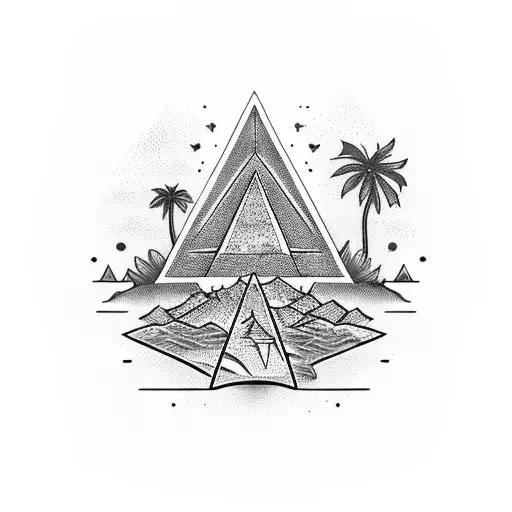 Palm Tree With Pyramid