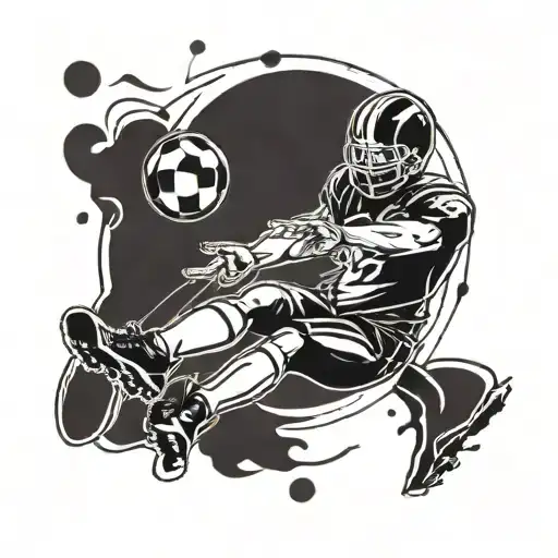 A Football Player Kicking A Musical Note Instead Of A Ball