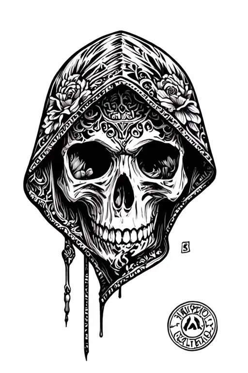A Skull With A Hood And No Body