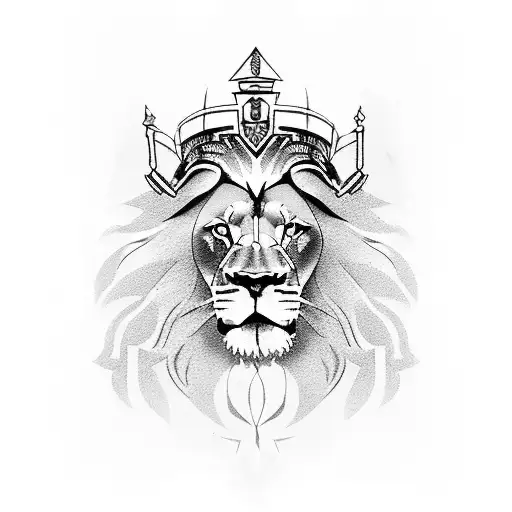 Lion With A Gladiator Helmet