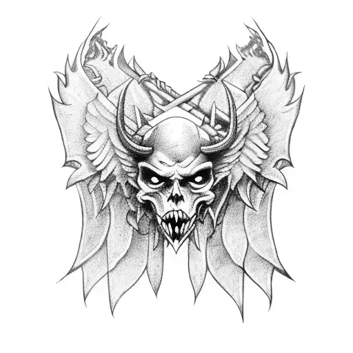 Devil Wings With Sword