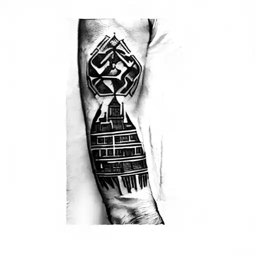 A Man With A Book On His Forearm