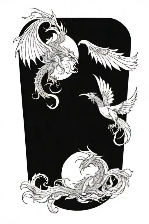 Dragon And Phoenix Seperate From One Another