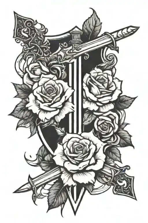 Sword Roses And Shield