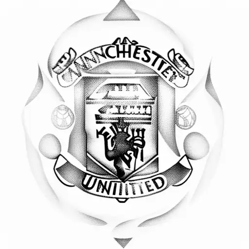 A Manchester United Themed Tattoo Incorporating Elements Of Guitars And Music