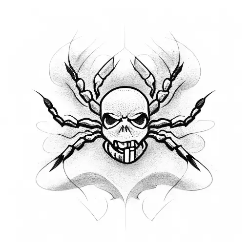 Front Spider And Skull