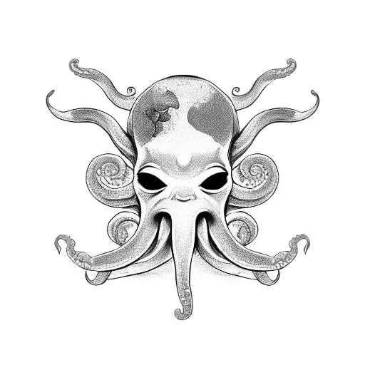 Old God Envolved By An Octopus