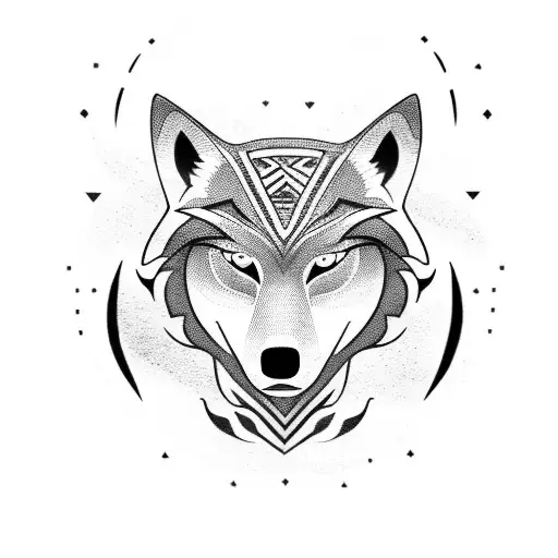 A Tribal-inspired Wolf Wearing A Psychology-themed Costume