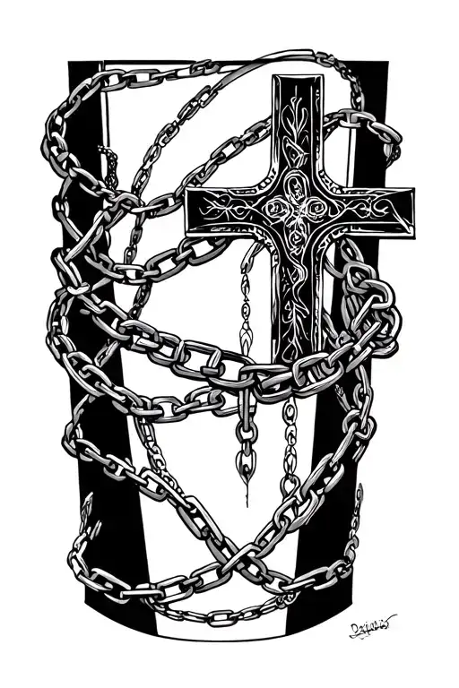Cross And Chains Wrapped
