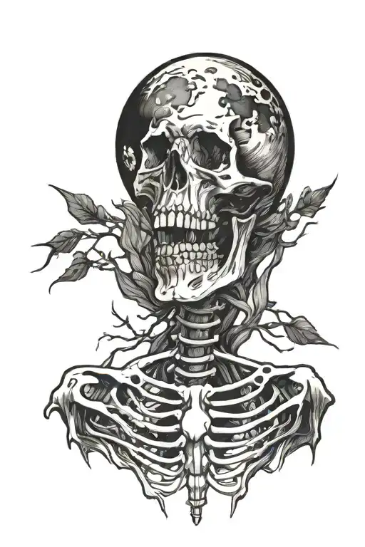 Skeleton And A Full Moon