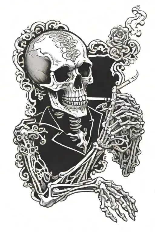 Skeleton Smoking
