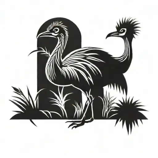 Emu Tattoo Black Style