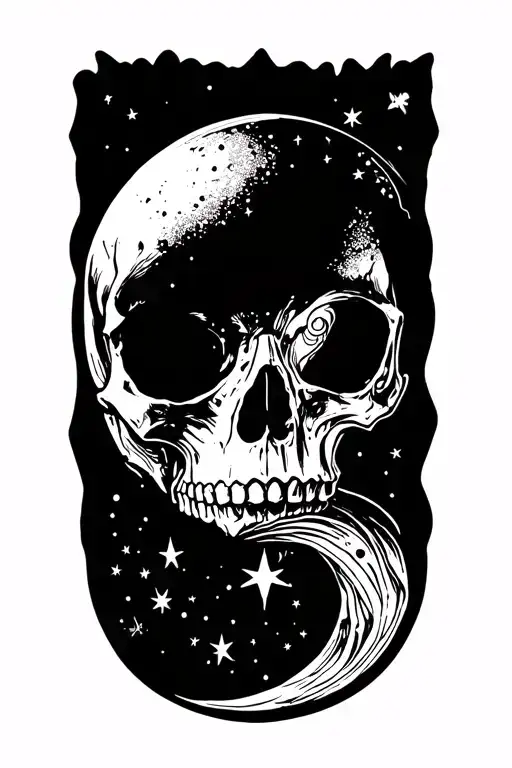 On All Forearm Stars Moon Skull