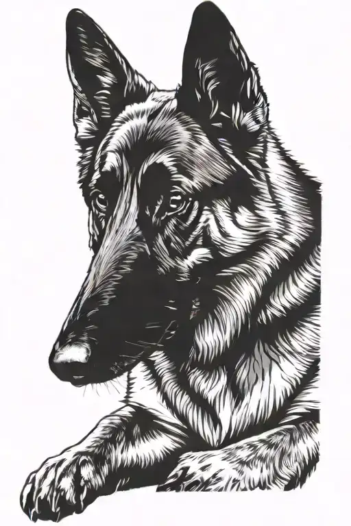 German Shepherd Protecting