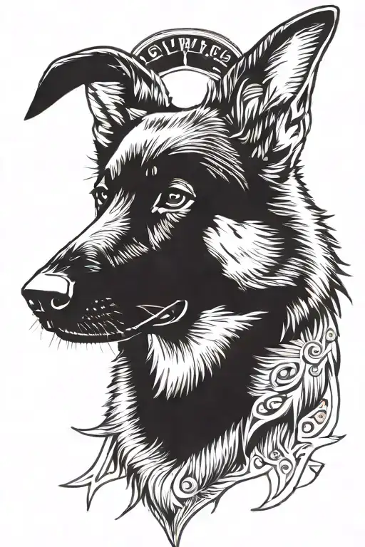 German Shepherd Dog Face Barking