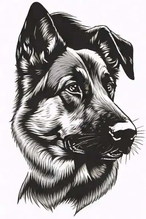 German Shepherd Dog Face Barking