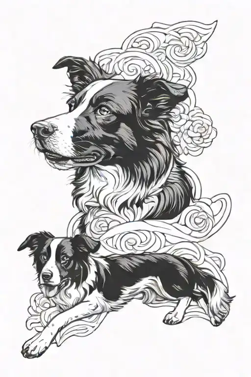 Border Collie Herding Portrait