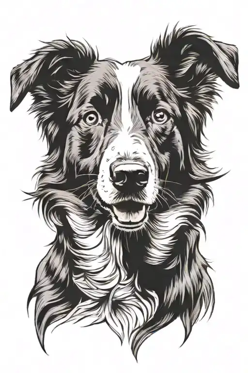 Border Collie Floppy Ears Herding Portrait