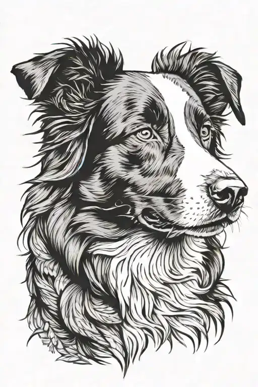 Border Collie Floppy Ears Herding Portrait