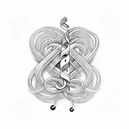 A Stylized Music Note Intertwined With A Stethoscope