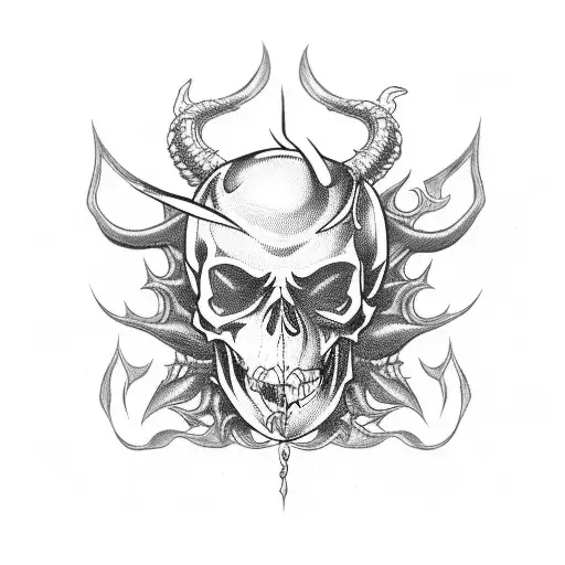 Cute Demon With A Skull