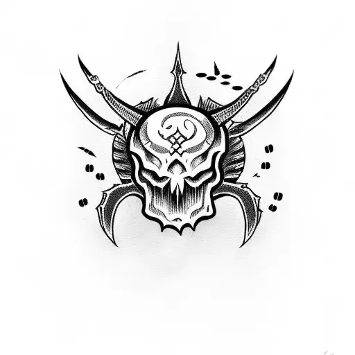 Cute Little Demon Coming Out Off Skull