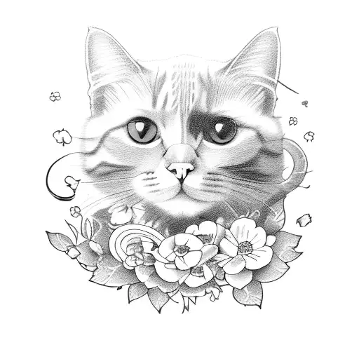 A Cat Playing A Grand Piano Surrounded By Blooming Flowers And Mushrooms