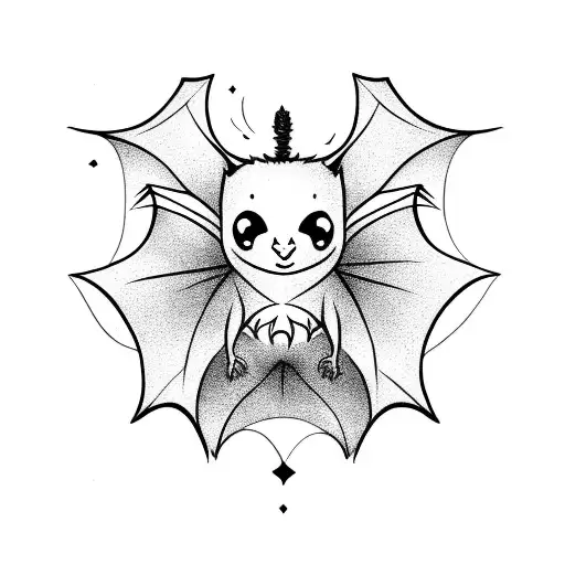 A Cute Bat Hanging Upside Down With A Lotus Style Background