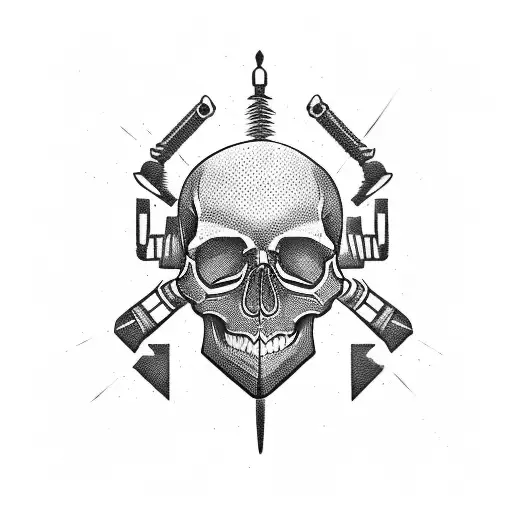 Skull Geometric Gun