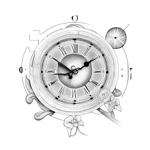 Clocks With Narcissus And Violets In Background