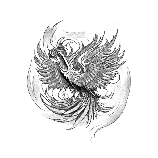 A Phoenix Rising From A Bed Of Vibrant Flowers